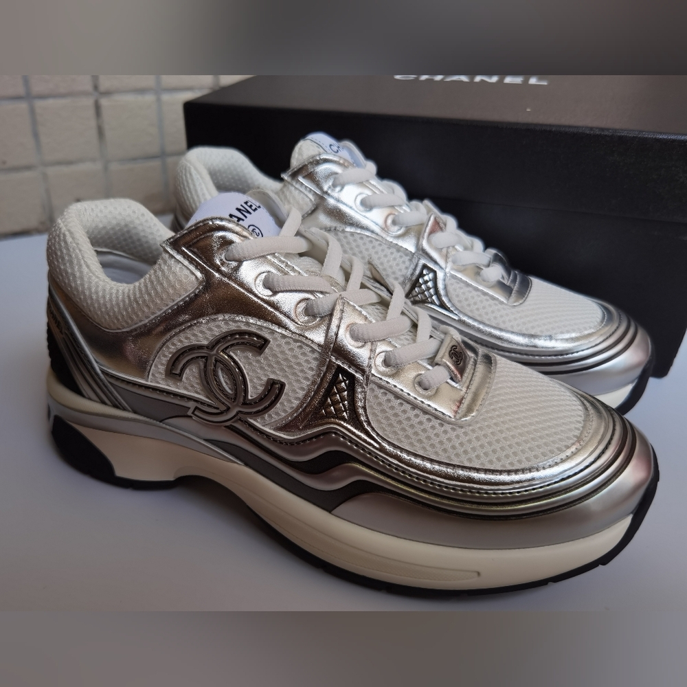 Chanel Silver Sneakers - Picture 2 of 13